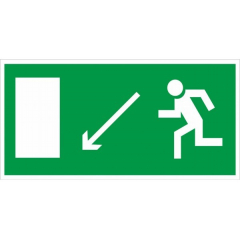 Пленка фотолюм Jessup Е08  Направление к эвакуационному выходу налево вниз