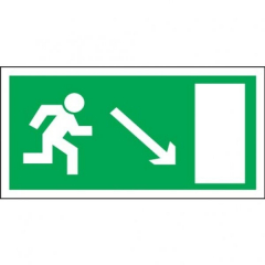 Пластик (Е 07)  Направление к эвакуационному выходу направо вниз