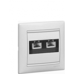 Розетка 2xRJ11 (бел)  (Распродажа. На складе 29 шт.)