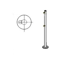 Стойка ограждения с 2-я полупетлями базовая (под повор-е створку и секцию) (Praktika)