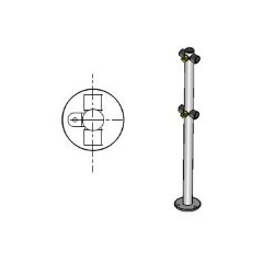 Стойка ограждения с 2-я полупетлями Т-образн. (2 муфты слева и 2 спр, под повор-е створку и секцию) (Praktika)