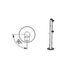 Стойка ограждения с отв.  под фиксатор L-образн.(2 муфты спр.под повор.створку и секцию) (Praktika)