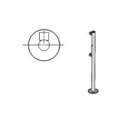 Стойка ограждения с отв. под фиксатор L-образн.(2 муфты слева, под повор.створку и секцию) (Praktika)