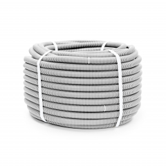 Труба гофрированная ПВХ лёгкая 350 Н серая с/з d20 мм (50м/3600м уп/пал) Промрукав