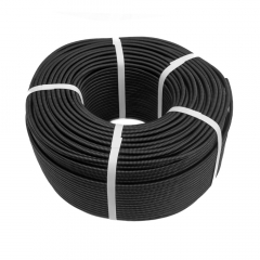 Труба гофрированная ПП лёгкая безгалогенная (HF) разрезная чёрная dвн 7,0 мм, dнар 10,0 мм (500м/уп) Промрукав