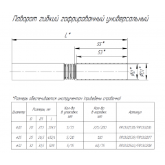 Поворот гибкий гофрированный универсальный d25 мм (5шт/120шт уп/кор) Промрукав
