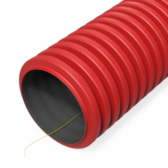 Труба гофрированная двустенная ПНД гибкая тип 1250 (SN23) с/з красная d125 мм (50м/100м уп/пал) Промрукав