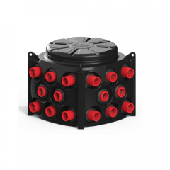 Пластиковый колодец КН-1000 H1400 с крышкой D560 мм (модификация с предустановленными кабельными стойками)