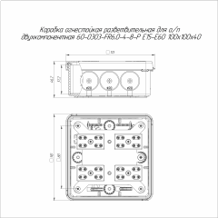 Коробка огнестойкая разветвительная для о/п двухкомпонентная 60-0303-FR6.0-4-8-Р Е15-Е60 RAL9003 100х100х40 (16 шт/кор) Промрукав