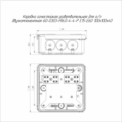 Коробка огнестойкая разветвительная для о/п двухкомпонентная 60-0303-FR6.0-4-4-Р Е15-Е60 RAL9003 100х100х40 (16 шт/кор) Промрукав