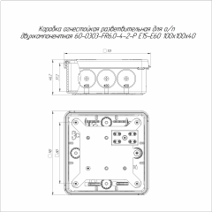 Коробка огнестойкая разветвительная для о/п двухкомпонентная 60-0303-FR6.0-4-2-Р Е15-Е60 RAL9003 100х100х40 (16 шт/кор) Промрукав