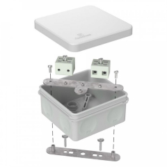 Коробка огнестойкая для о/п двухкомпонентная 60-0210-FR6.0-4 Е15-Е120 RAL7035 80х80х40 Промрукав
