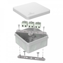 Коробка огнестойкая для о/п двухкомпонентная 60-0210-FR2.5-6 Е15-Е120 RAL7035 80х80х40 Промрукав