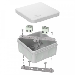 Коробка огнестойкая для о/п двухкомпонентная 60-0210-FR2.5-4 Е15-Е120 RAL7035 80х80х40 Промрукав