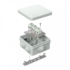Коробка огнестойкая для о/п 40-0210-FR1.5-6 Е15-Е120 RAL7035 80х80х40 (44 шт/кор) Промрукав