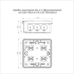 Коробка огнестойкая для о/п двухкомпонентная 60-0303-FR6.0-8 Е15-Е120 RAL2003 100х100х40 (16 шт/кор) Промрукав