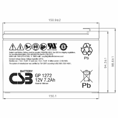 GP1272 F2 CSB Аккумулятор