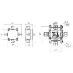 Разветвитель (сплиттер) интерфейсов CAN/ DMX512 /M-Bus /Modbus RTU РИ-4 DIN АЯКС