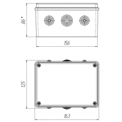 Коробка распределительная с DIN-рейкой КСП 163х125х66 АЯКС IP66/IP67
