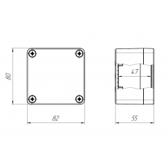 Коробка пылевлагонепроницаемая клеммная G366 А К АЯКС IP66/IP65, 82x80x55