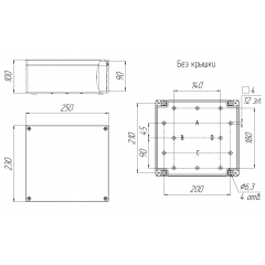Корпус пластиковый АЯКС 250x230x100, IP65/IP66 (полипропилен)
