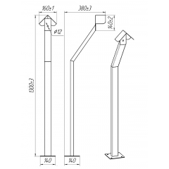 Стойка кнопки выхода Аякс исп.02 (в землю), черная