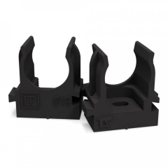 Крепеж-клипса для труб для прямого монтажа чёрная в гофроящике d16 мм (1400шт/кор) Промрукав