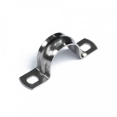 Скоба металлическая двухлапковая СМД(INOX) d25-26 мм (20шт/800шт уп/кор) Промрукав