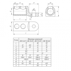 Наконечник болтовой 2НБ 16-25 (до 10 кВ) (5 шт/уп) Промрукав