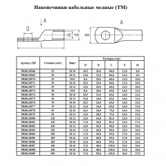 Наконечник медный (ТМ) 25-8-8 (100 шт/уп) Промрукав