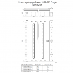 Лоток перфорированный Профи INOX (AISI 316) 600х100х6000 (1,0 мм) (12 м/уп) Промрукав