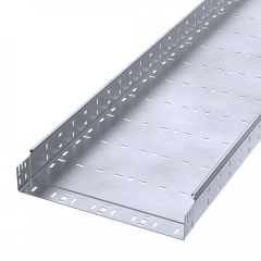Лоток перфорированный Профи INOX (AISI 316) 400х80х3000 (1,5 мм) (6 м/уп) Промрукав