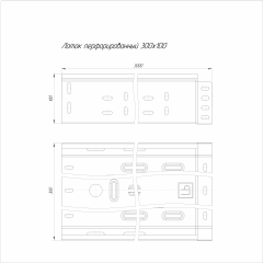 Лоток перфорированный Стандарт 300х100х3000 (0,7 мм) (6 м/уп) Промрукав