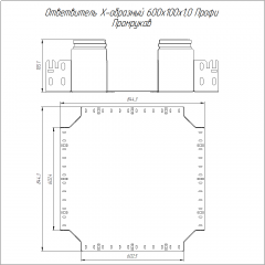 Ответвитель Х-образный Профи INOX (AISI 304) 600х100 (1,0 мм) Промрукав
