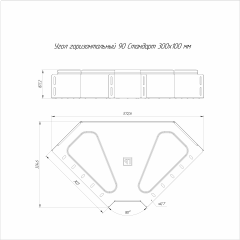 Угол горизонтальный 90 градусов Стандарт INOX (AISI 316) 300х100 (0,8 мм) Промрукав